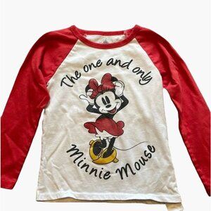 Disney Girls Size 2 -3 Baseball Style Tee Long Sleeve Minnie Mouse graphic Clean